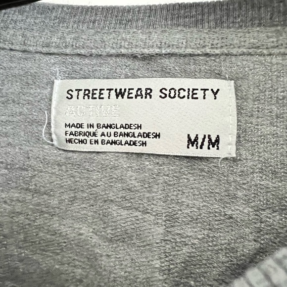 Streetwear Society Grey Dragon Print Cropped Sweater - Picture 4 of 4